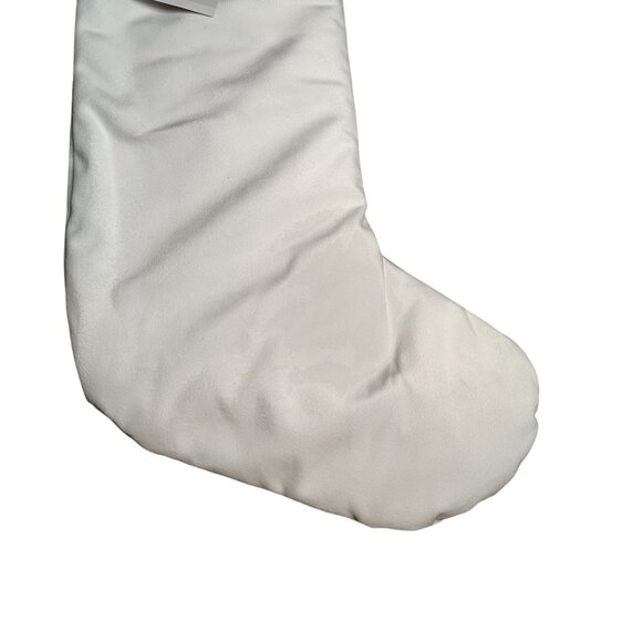 My Texas House 20 inch White Velvet Christmas Stocking - Picture 4 of 5